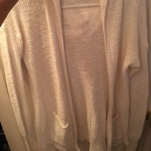 White hooded cardigan